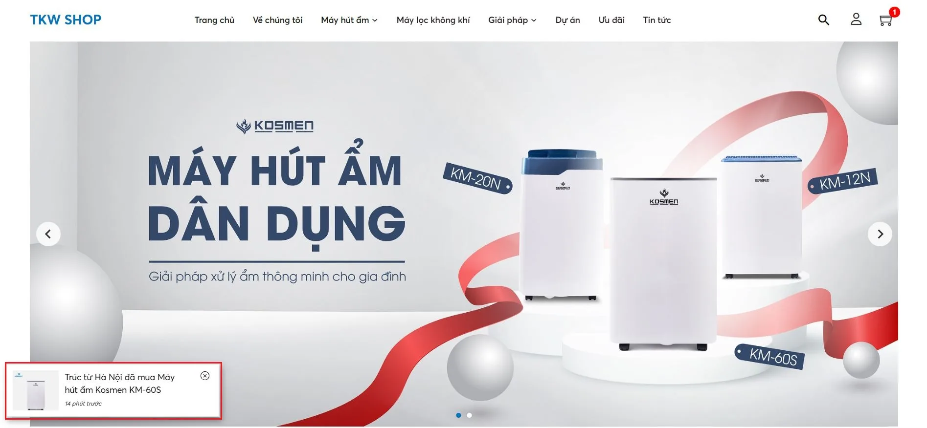 Mẫu Website bán máy lọc không khí