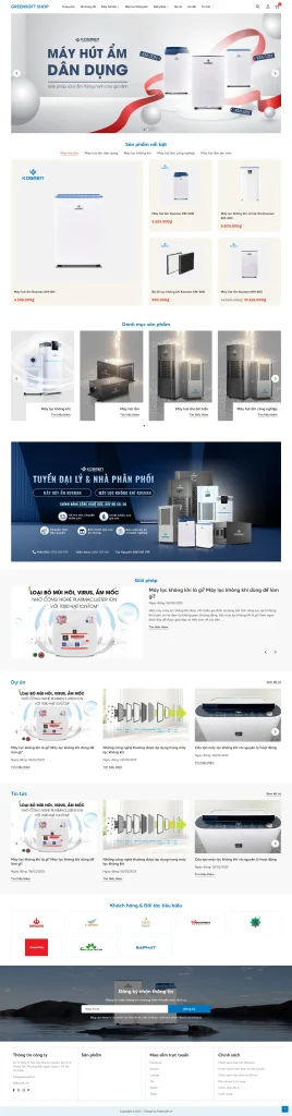 Mẫu Website Bán máy lọc không khí - Thiết kế website chuẩn SEO thietkeweb.dev
