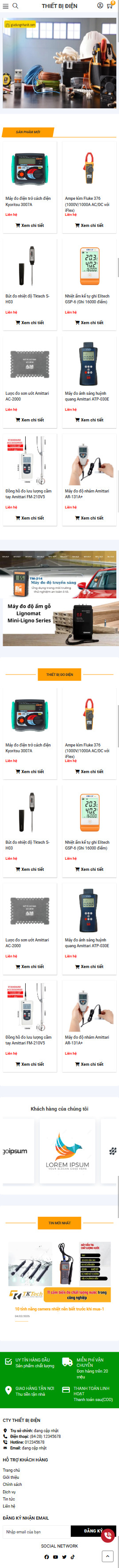 Mẫu Website Thiết bị điện 2025