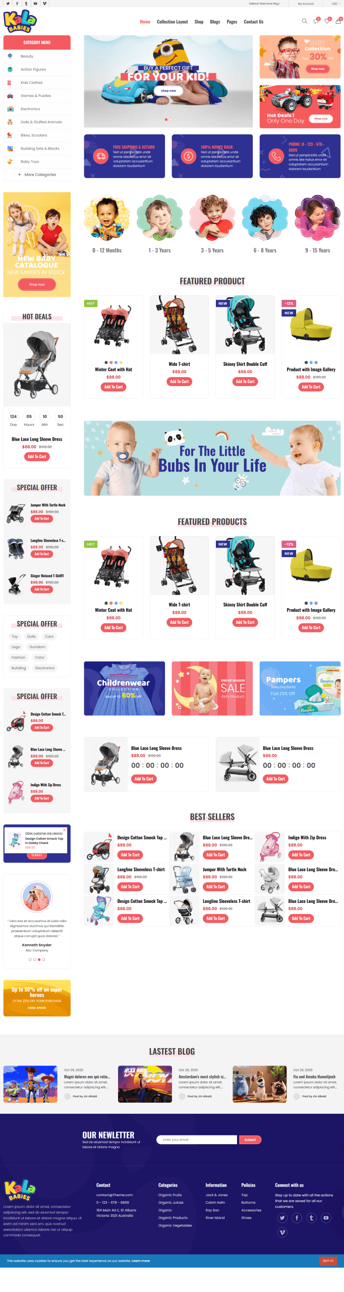 Mẫu Website Thời Trang Mẹ và bé