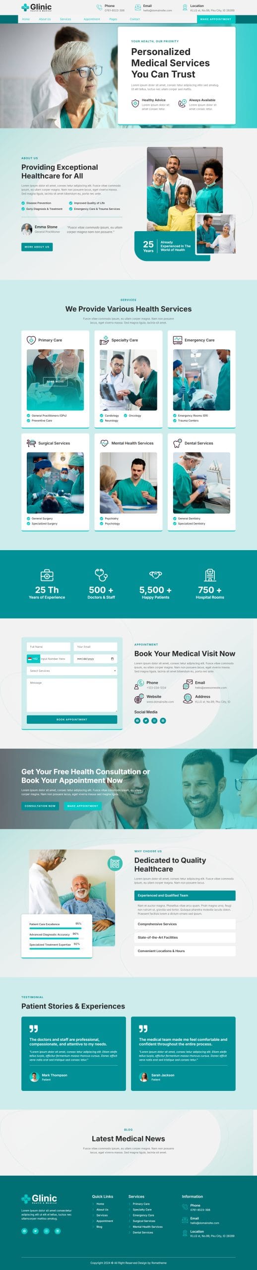 mẫu website bác sĩ