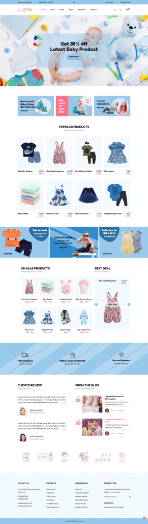 Giao diện Website Mẹ và bé