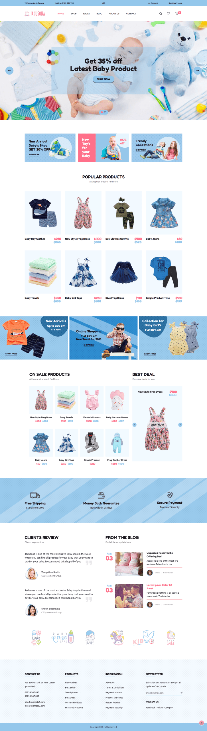 Giao diện Website Mẹ và bé