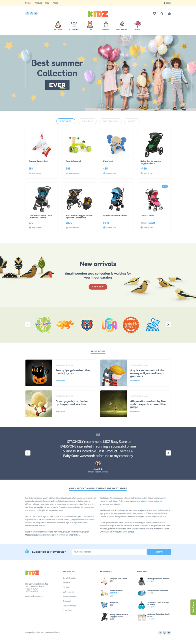Mẫu giao diện website mẹ bỉm và bé