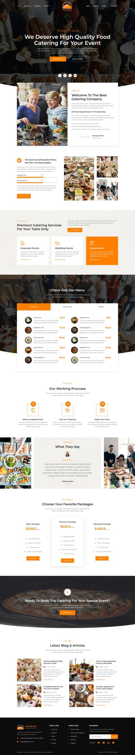 Mẫu Giao Diện Website Menu Nhà Hàng