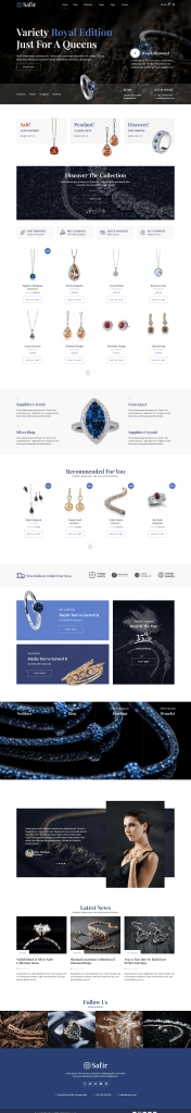 Mẫu giao diện website kinh doanh trang sức