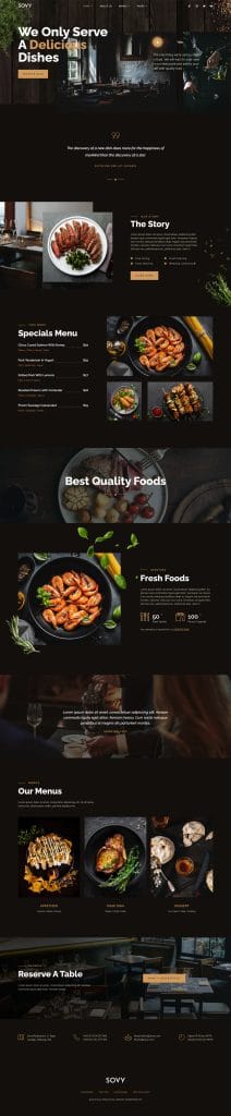 Mẫu Website Food Drink Menu Nhà Hàng