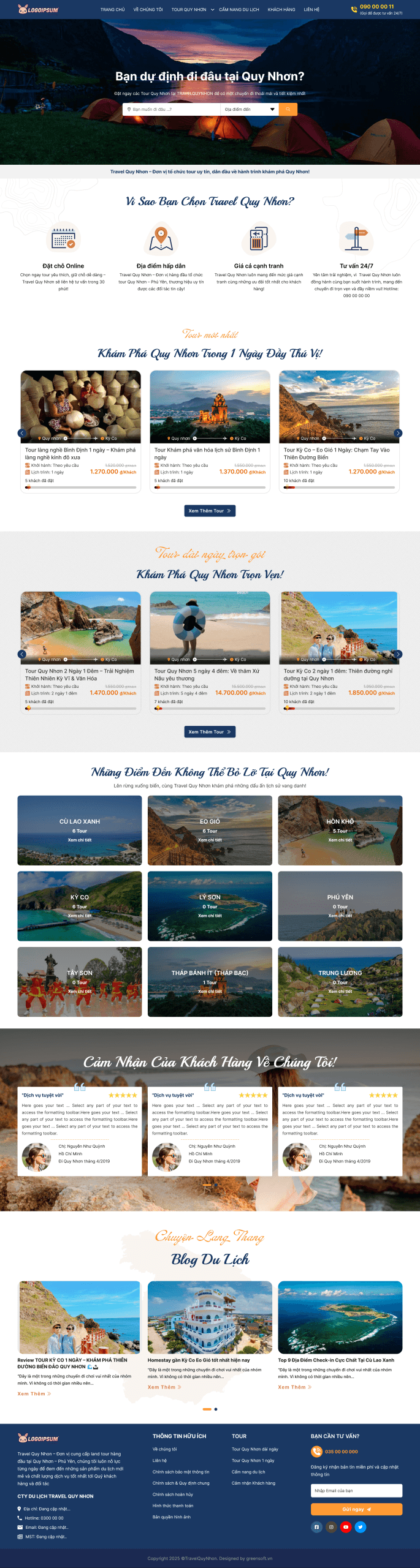 Mẫu website tour travel