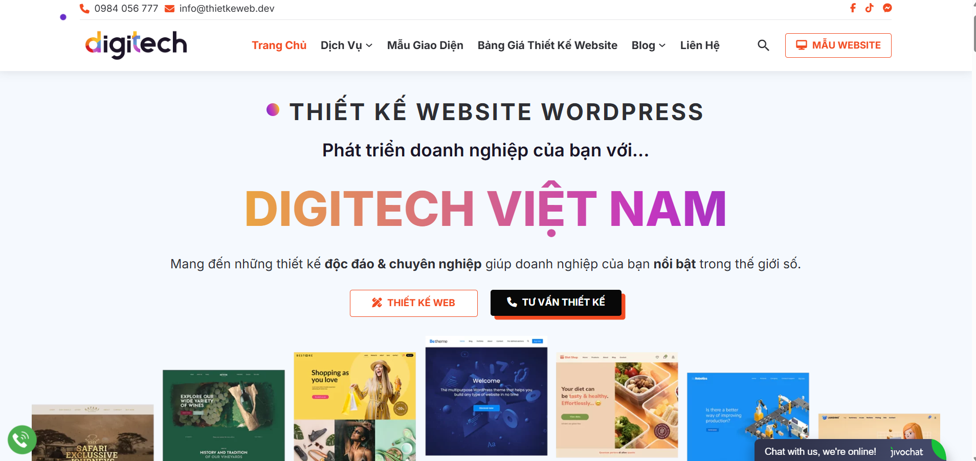 thiết kế website WordPress