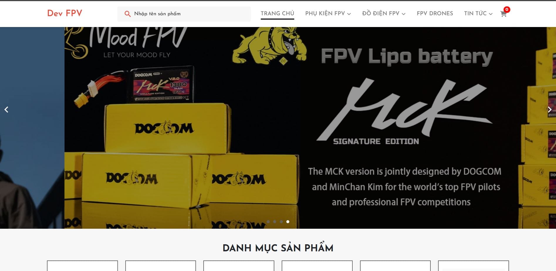 Mẫu website bán Drone FPV