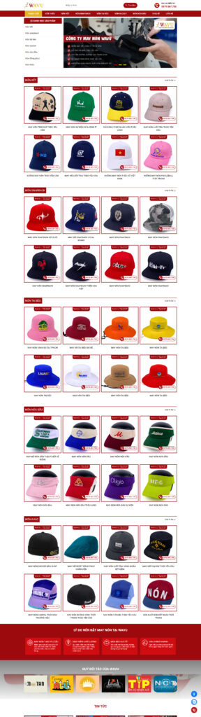 website bán mũ nón