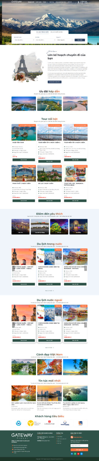 Giao diện website du lịch Gateway One