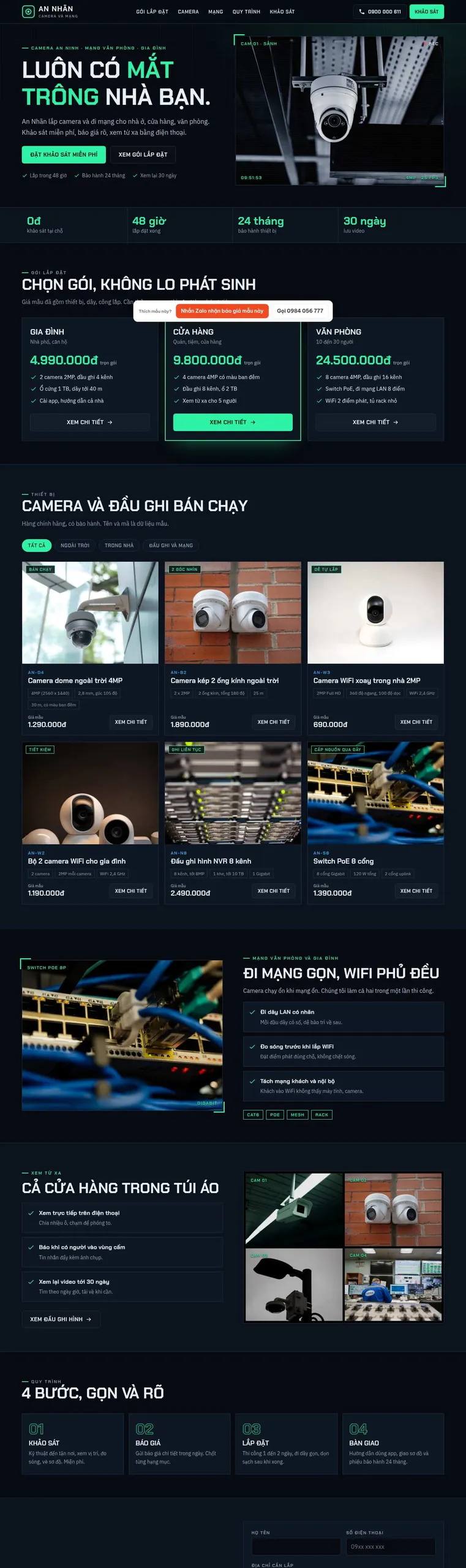 Mẫu website lắp camera an ninh An Nhãn