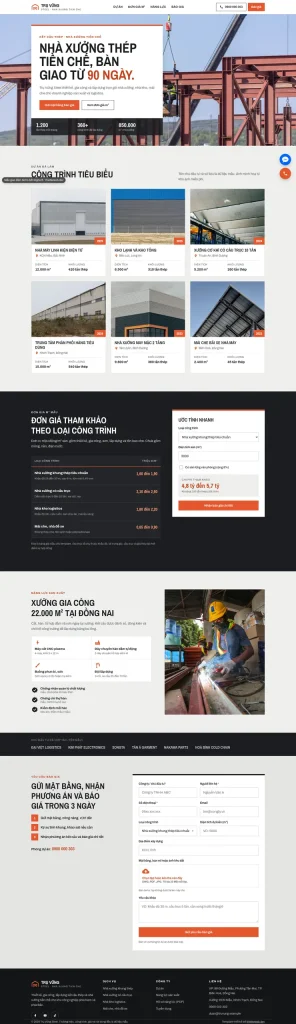 Mẫu website Mẫu website kết cấu thép Trụ Vững