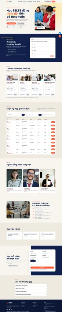Mẫu website Mẫu website trung tâm IELTS Lumen English