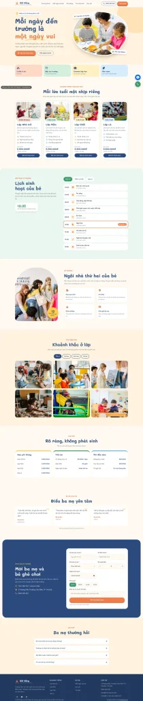 Mẫu website Mẫu website trường mầm non Đồi Nắng