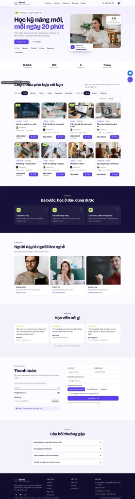 Mẫu website Mẫu website khóa học online Lớp Mở