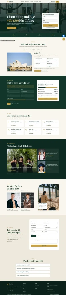 Mẫu website Mẫu website tư vấn du học Bắc Đẩu