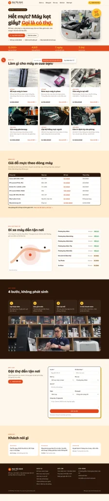 Mẫu website Mẫu website đổ mực sửa máy in Mực Tốc Hành
