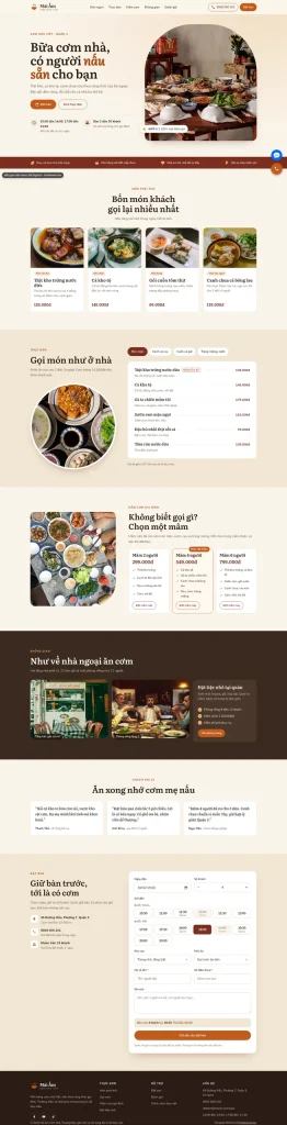 Mẫu website Mẫu website nhà hàng Mái Ấm Cơm Nhà