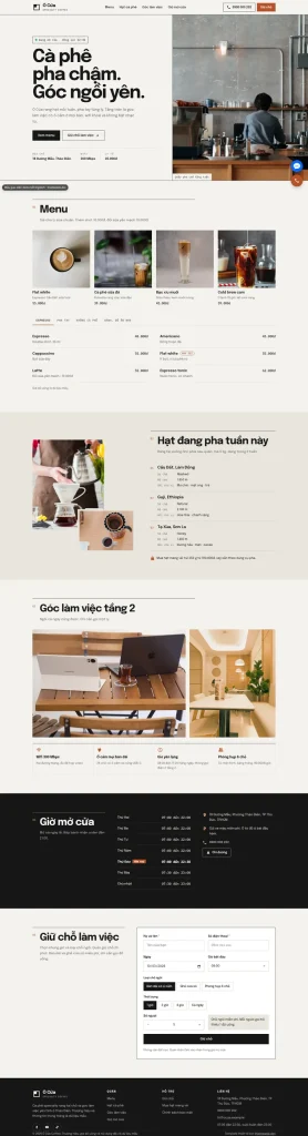 Mẫu website Mẫu website quán cafe Ô Cửa