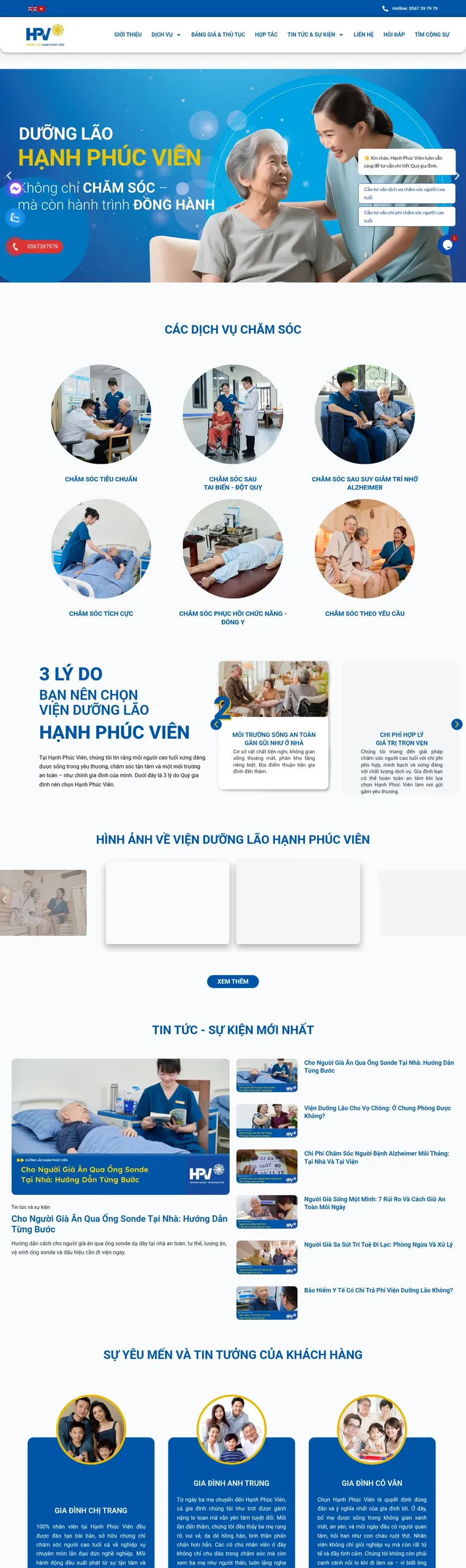 Web Dưỡng lão Hạnh Phúc Viên