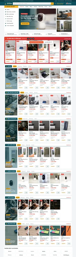 Mẫu website Mẫu website siêu thị máy tính Hải Đăng