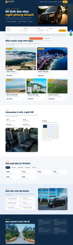 Mẫu website Mẫu website nhà xe limousine Sao Hành Limousine